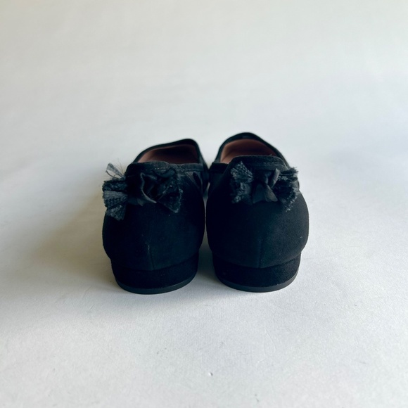 J. Crew Black Suede Textile Polka Dot Square Toe Flats size 7 - Picture 8 of 13